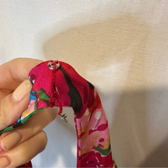 LAUREN Ralph Lauren Bright Floral Faux-Wrap Stretch Jersey Midi Dress | Sz 8 - Picture 2 of 6